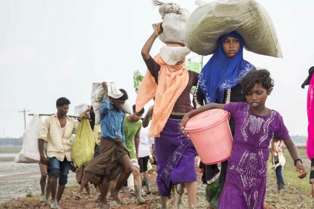 In August 2017, a sudden influx of hundreds of thousands of Rohingya from the Rakhine State in Myanmar began crossing into Bangladesh